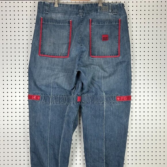 Marithe Francois Girbaud Jeans 42x34 Shuttle Tape Baggy Cargo Blue Hip Hop 90s - Picture 4 of 7